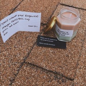 Homemade spiced caramel pear candles